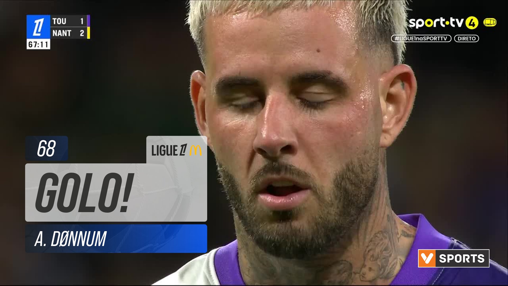 GOLO! Toulouse, A. Dønnum aos 68', Toulouse 2-2 Nantes