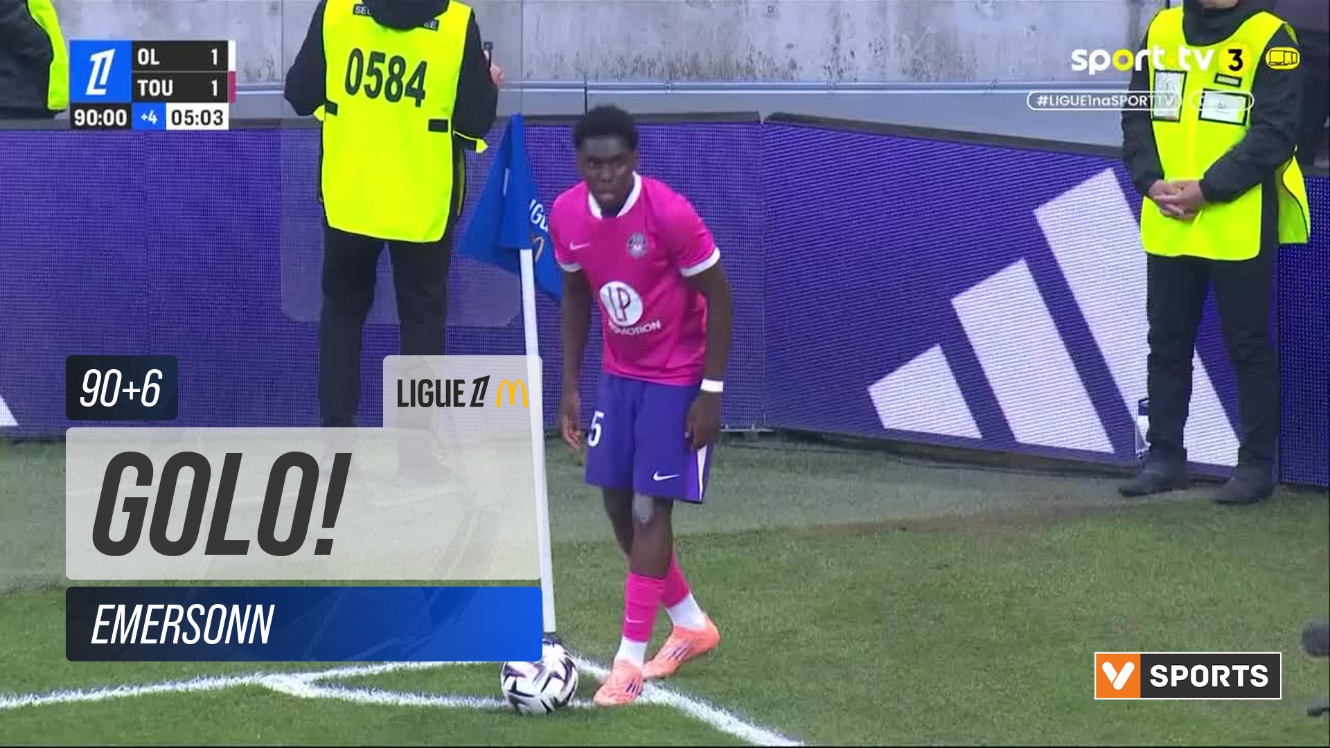 GOLO! Toulouse, Emersonn aos 90'+6', Lyon 1-2 Toulouse