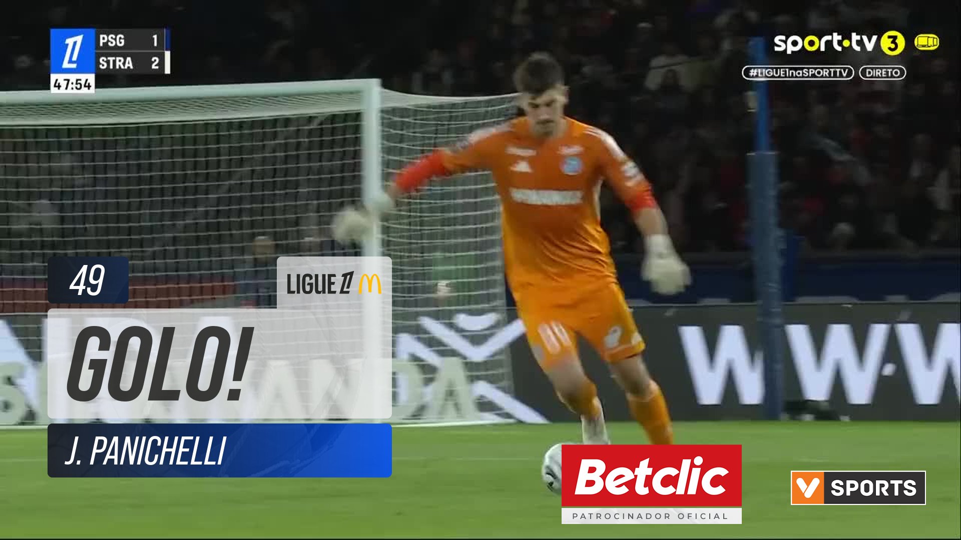 GOLO! Strasbourg, J. Panichelli aos 49', PSG 1-3 Strasbourg