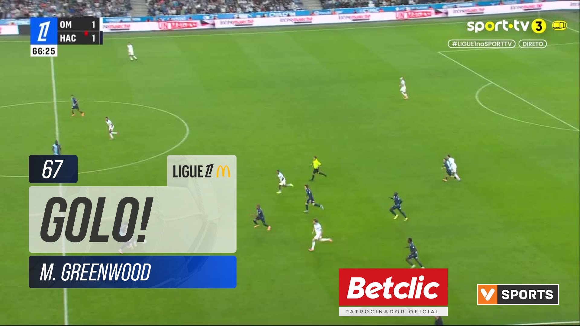GOLO! Marselha, M. Greenwood aos 67', Marselha 2-1 Le Havre