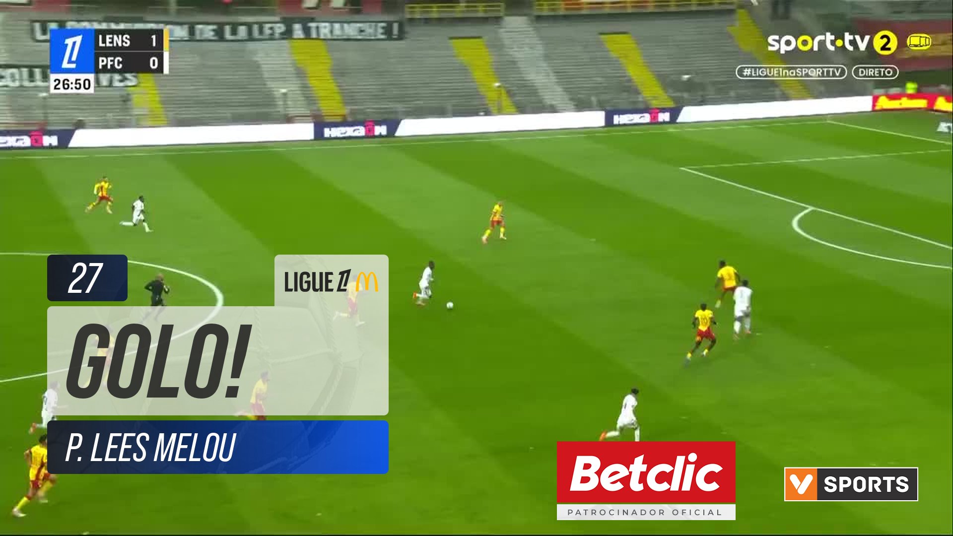 GOLO! Paris FC, P. Lees Melou aos 27', Lens 1-1 Paris FC