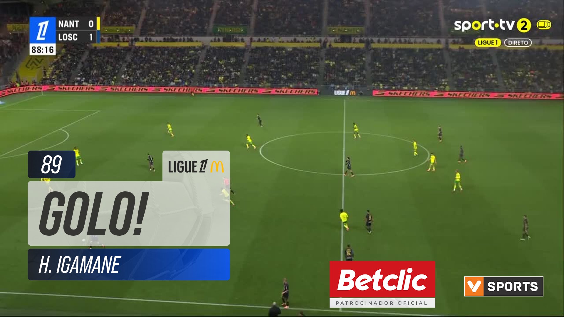 GOLO! Lille, H. Igamane aos 89', Nantes 0-2 Lille