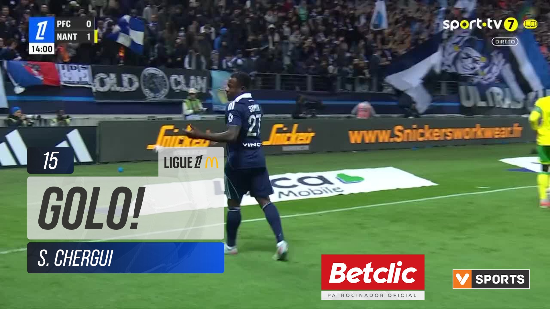 GOLO! Paris FC, S. Chergui aos 15', Paris FC 1-1 Nantes