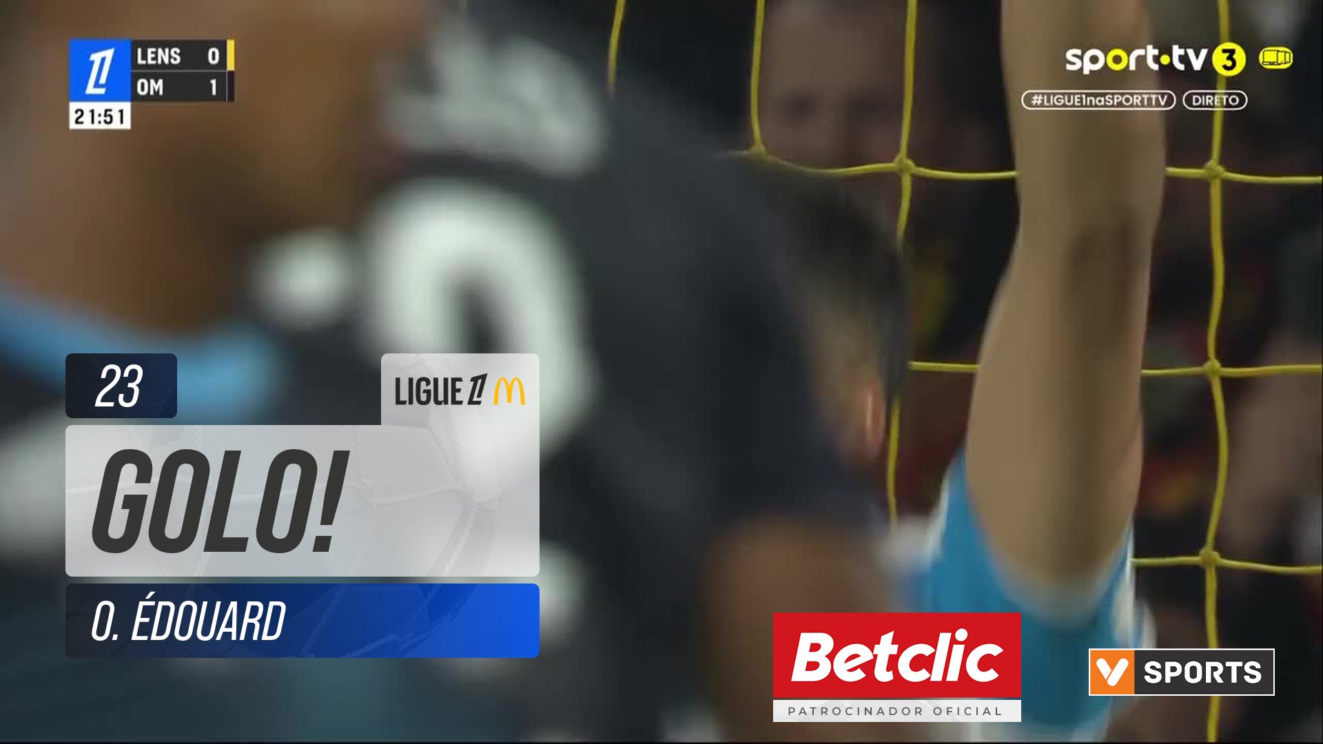 GOLO! Lens, O. Édouard aos 23', Lens 1-1 Marselha