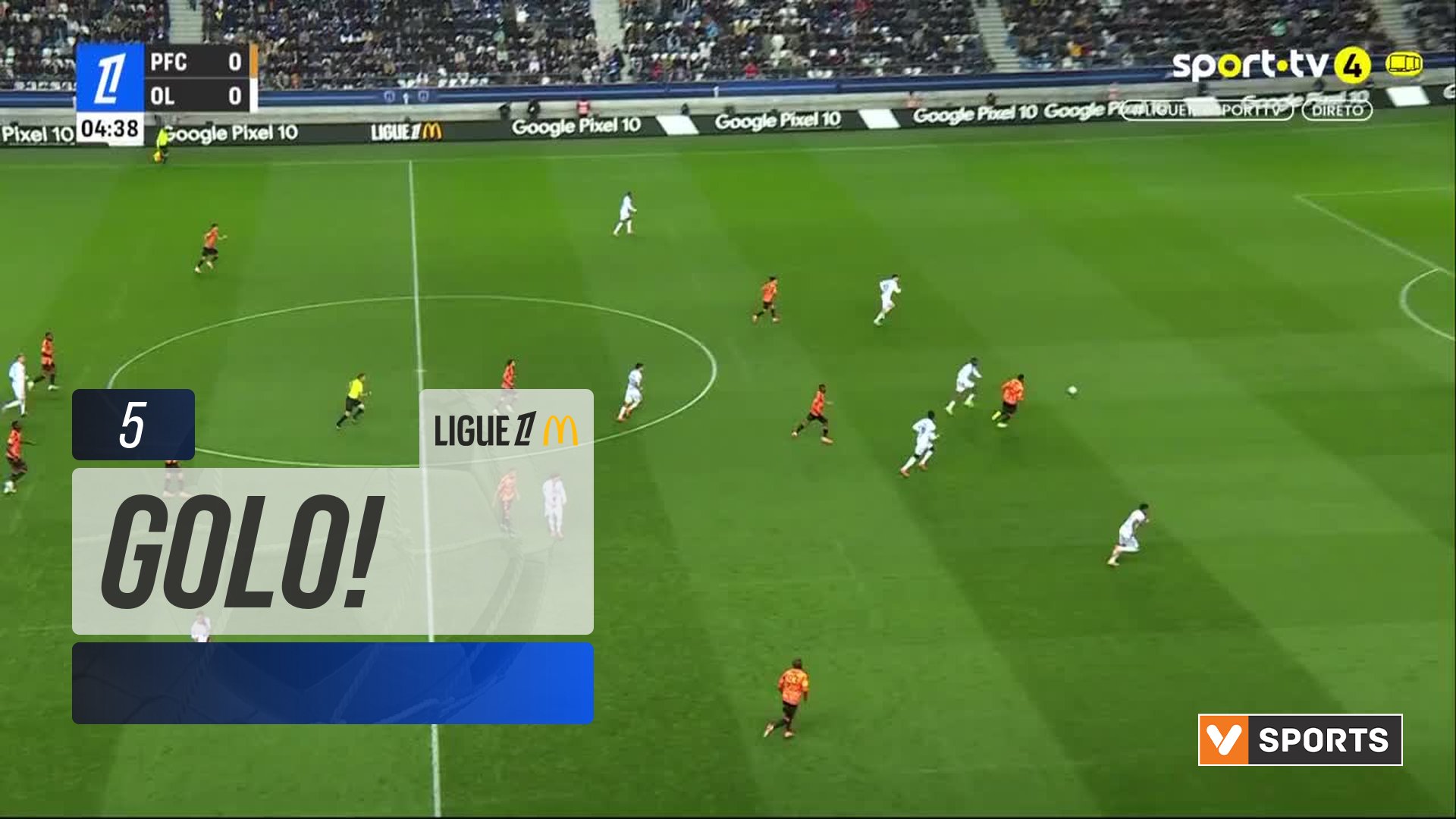 GOLO! Lyon, C. Tolisso aos 5', Paris FC 0-1 Lyon