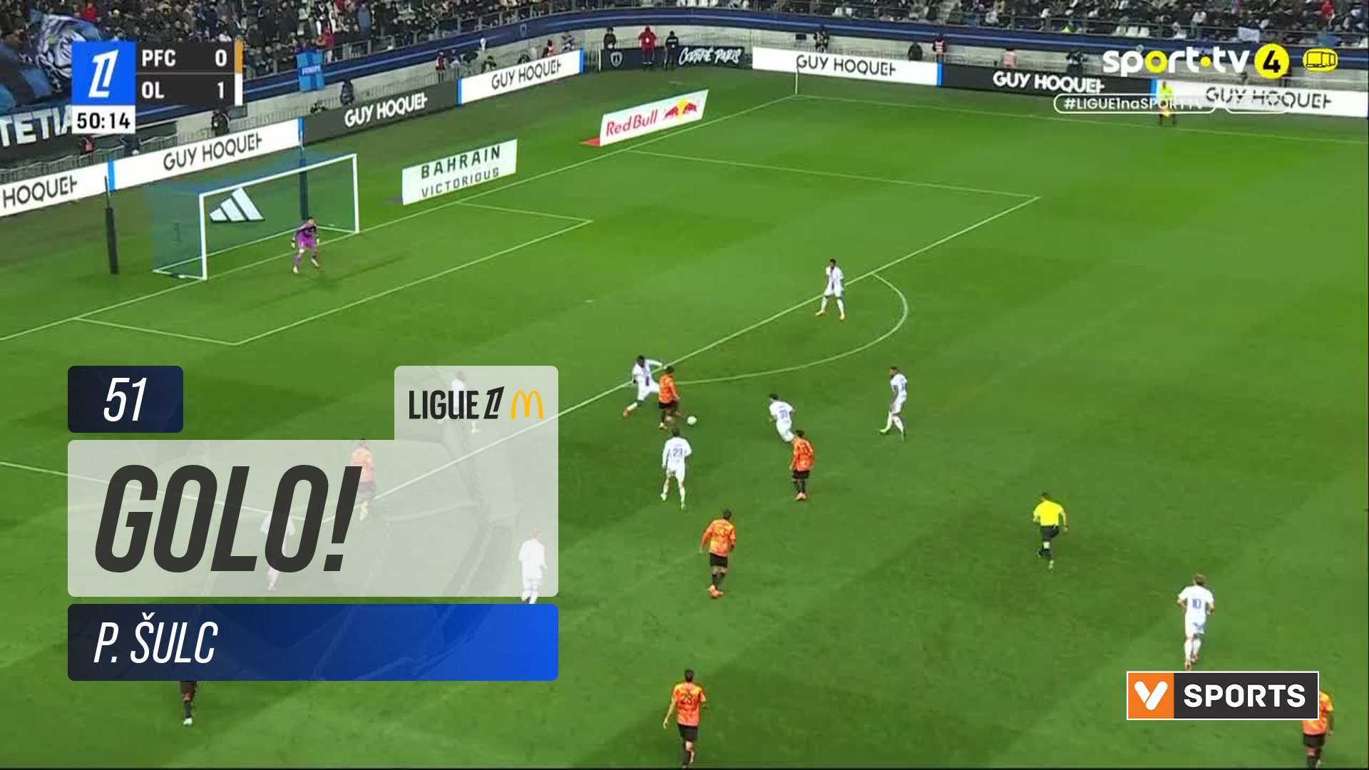 GOLO! Lyon, P. Šulc aos 51', Paris FC 0-2 Lyon