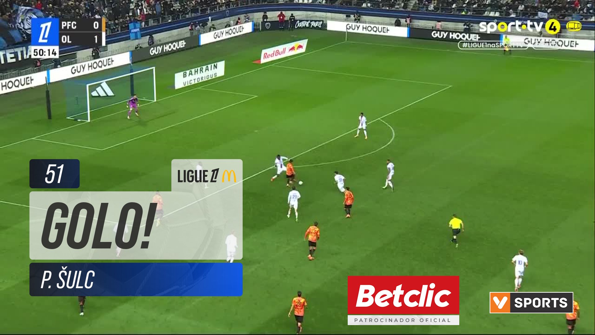 GOLO! Lyon, P. Šulc aos 51', Paris FC 0-2 Lyon