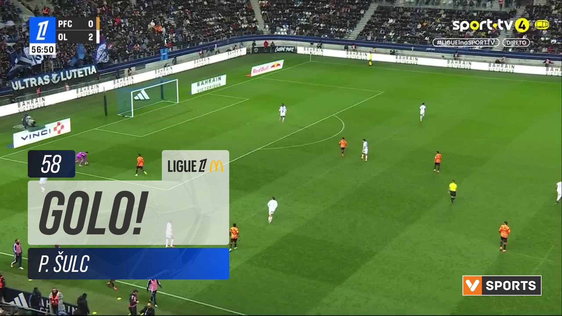 GOLO! Lyon, P. Šulc aos 58', Paris FC 0-3 Lyon