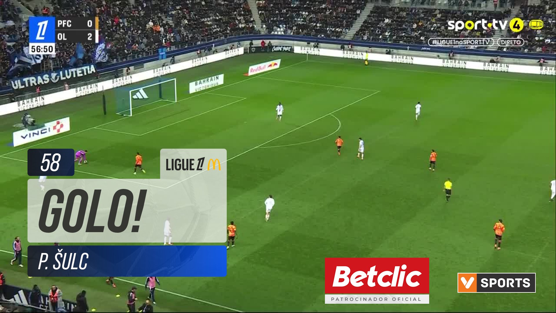 GOLO! Lyon, P. Šulc aos 58', Paris FC 0-3 Lyon