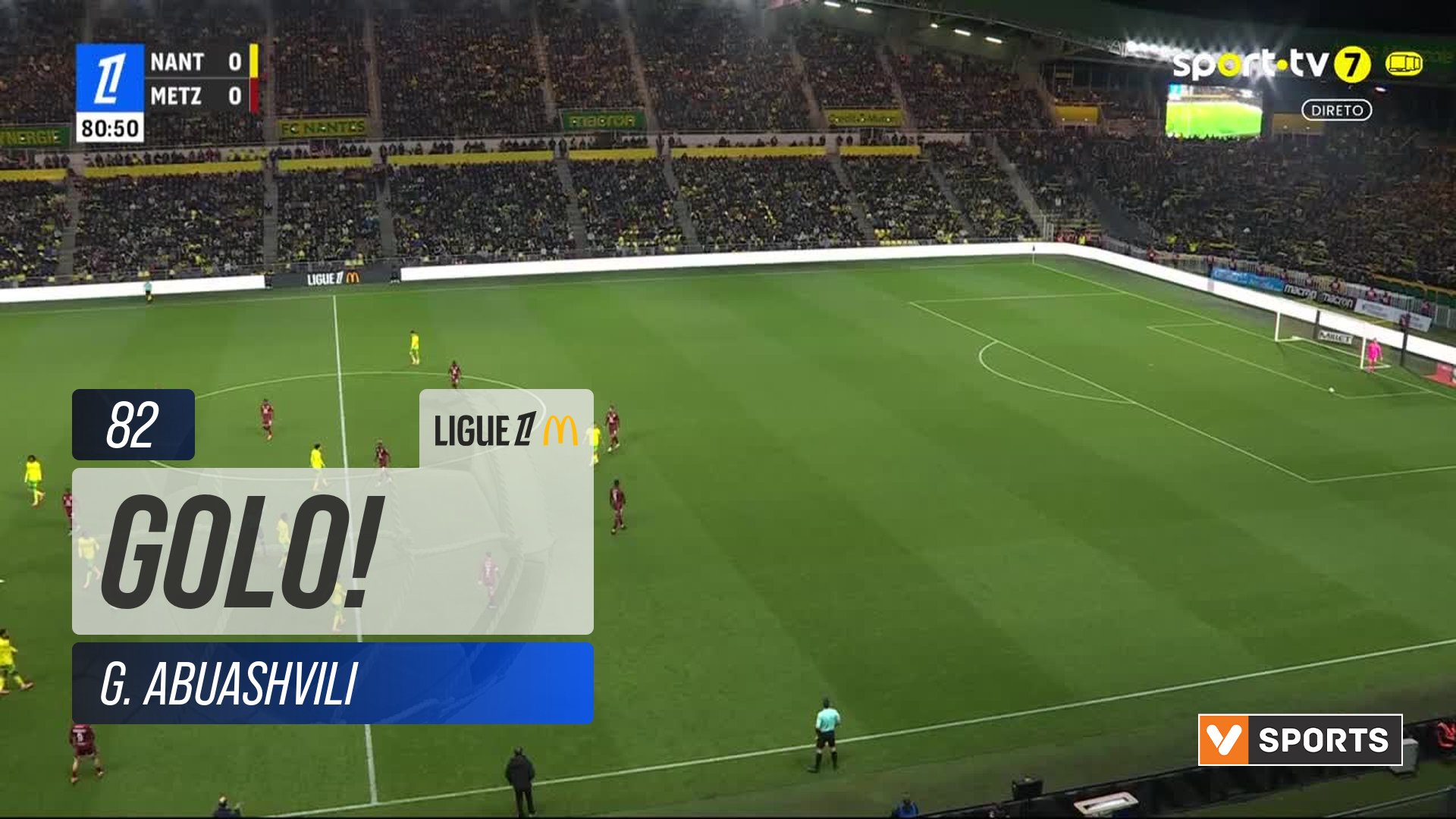 GOLO! Metz, G. Abuashvili aos 82', Nantes 0-1 Metz