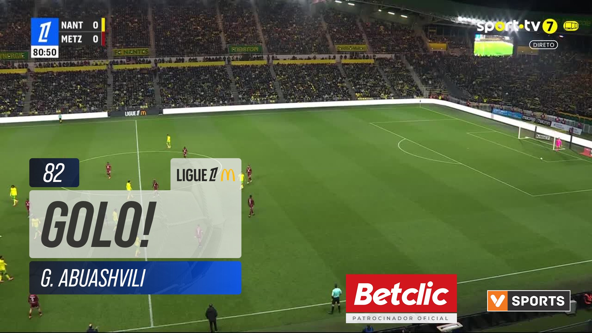 GOLO! Metz, G. Abuashvili aos 82', Nantes 0-1 Metz