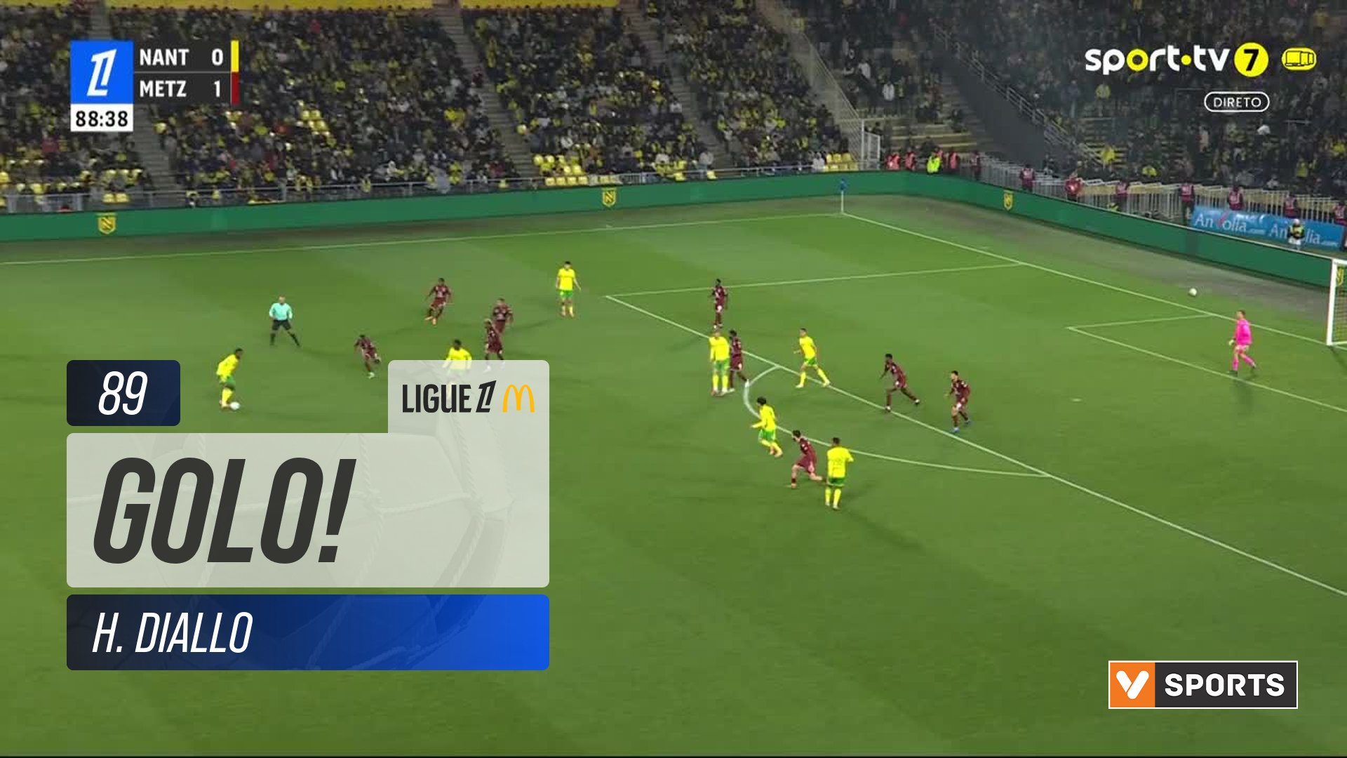 GOLO! Metz, H. Diallo aos 89', Nantes 0-2 Metz