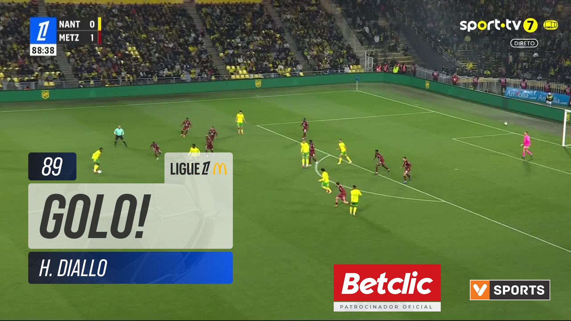 GOLO! Metz, H. Diallo aos 89', Nantes 0-2 Metz