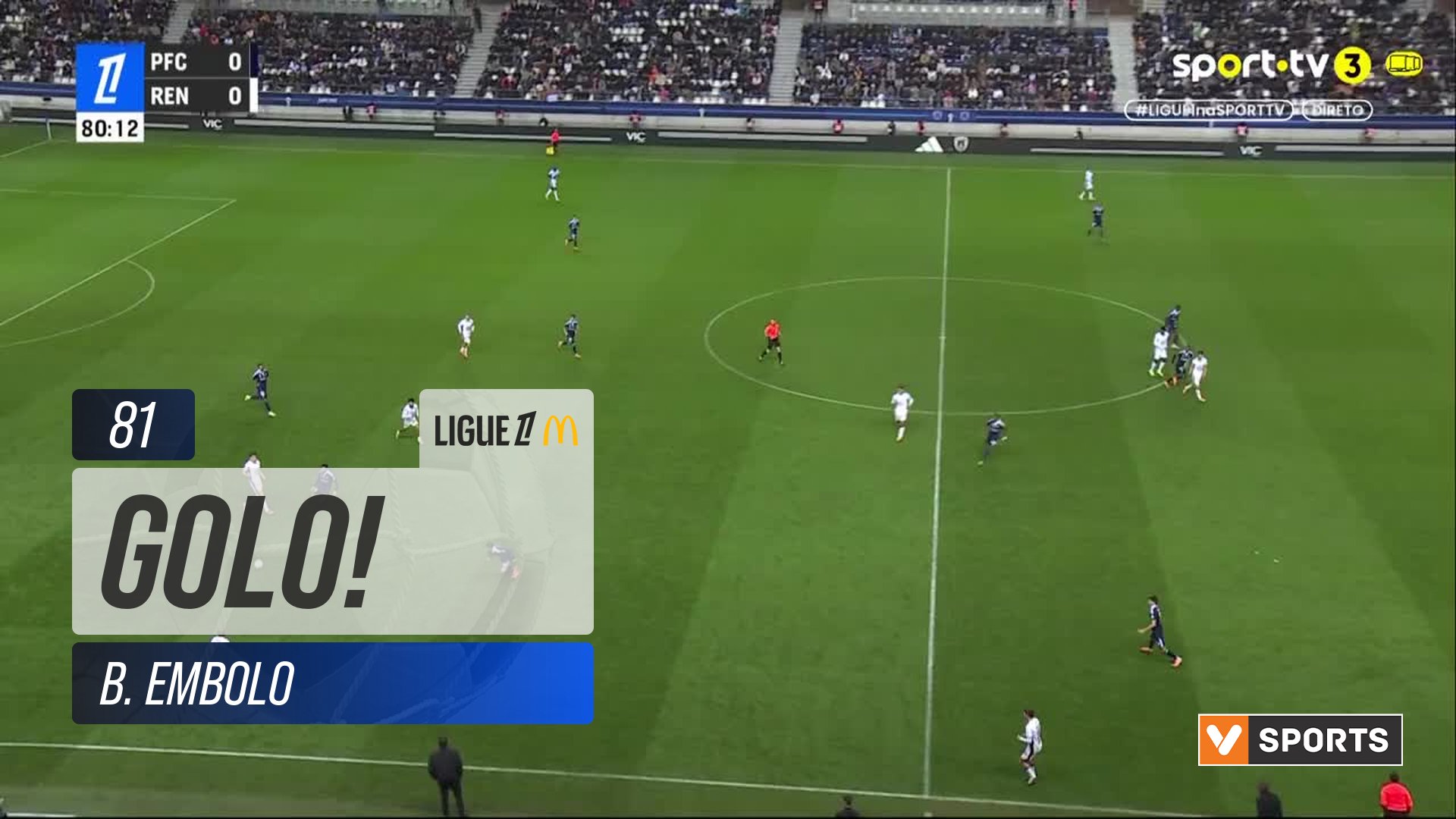 GOLO! Rennes, B. Embolo aos 81', Paris FC 0-1 Rennes
