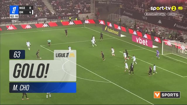 GOLO! Nice, M. Cho aos 63', Nice 1-4 Marselha