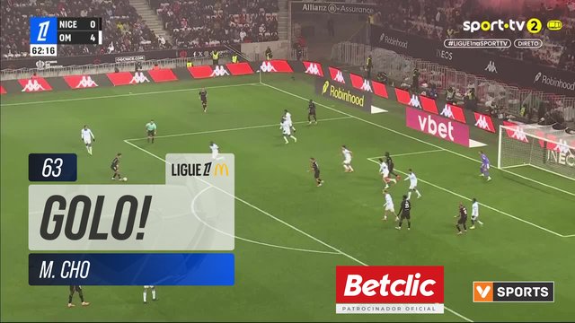 GOLO! Nice, M. Cho aos 63', Nice 1-4 Marselha