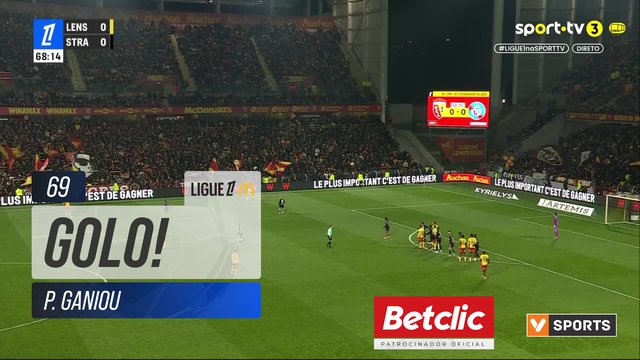 GOLO! Lens, P. Ganiou aos 69', Lens 1-0 Strasbourg