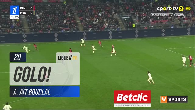 GOLO! Rennes, A. Aït Boudlal aos 20', Rennes 1-0 Monaco