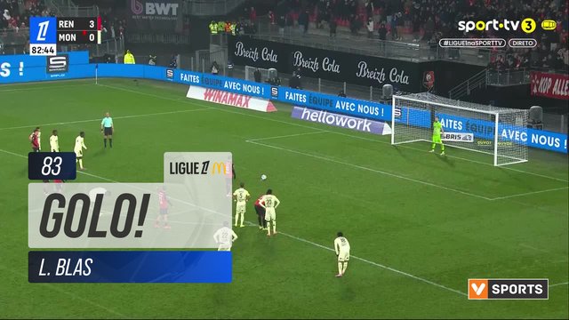 GOLO! Rennes, L. Blas aos 83', Rennes 4-0 Monaco