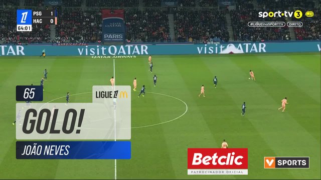 GOLO! PSG, João Neves aos 65', PSG 2-0 Le Havre