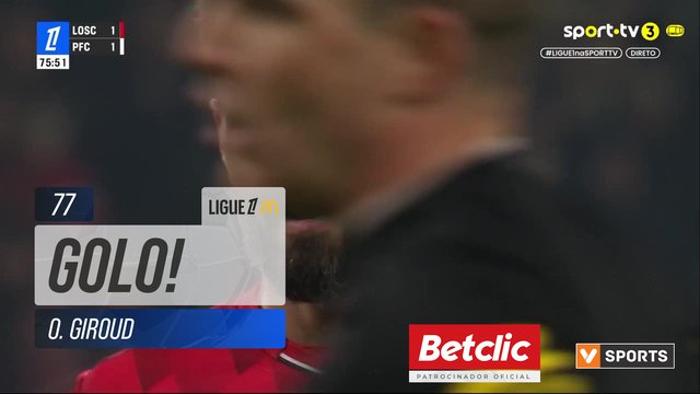 GOLO! Lille, O. Giroud aos 77', Lille 2-1 Paris FC