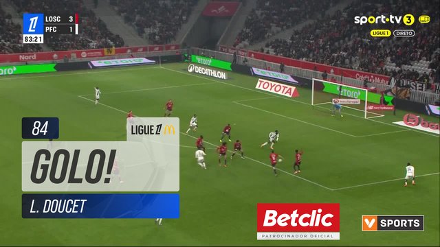 GOLO! Paris FC, L. Doucet aos 84', Lille 3-2 Paris FC