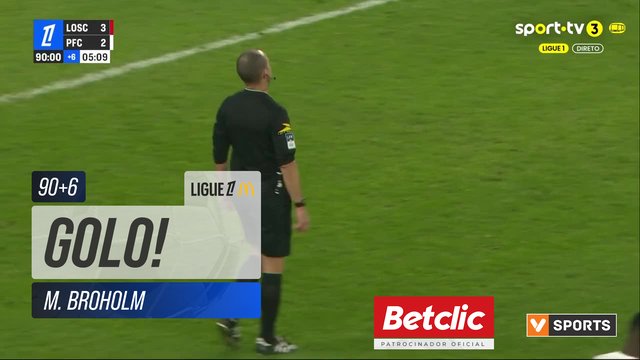GOLO! Lille, M. Broholm aos 90'+6', Lille 4-2 Paris FC