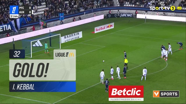 GOLO! Paris FC, I. Kebbal aos 32', Paris FC 1-0 Auxerre