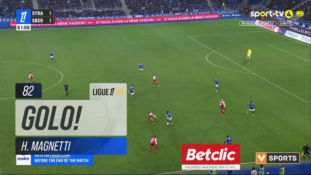 GOLO! Brest, H. Magnetti aos 82', Strasbourg 1-2 Brest