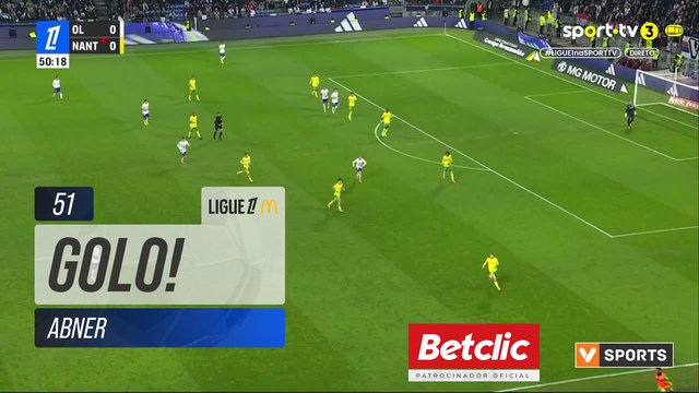 GOLO! Lyon, Abner aos 51', Lyon 1-0 Nantes