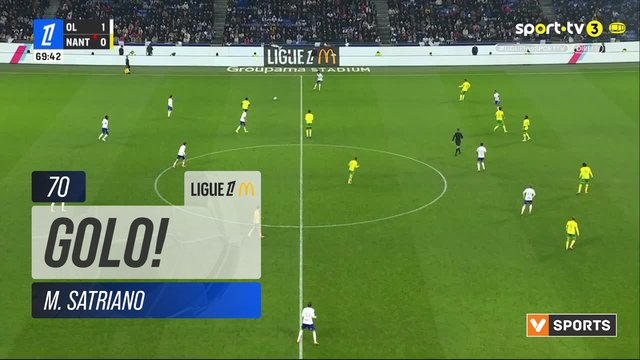 GOLO! Lyon, M. Satriano aos 70', Lyon 2-0 Nantes