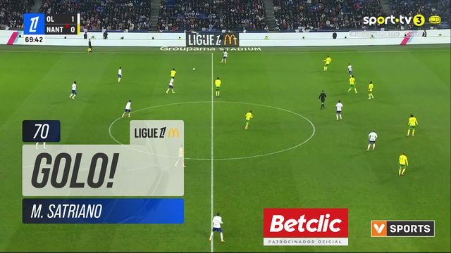 GOLO! Lyon, M. Satriano aos 70', Lyon 2-0 Nantes