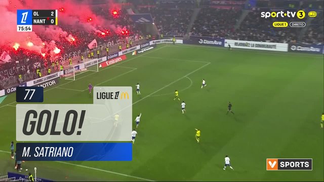 GOLO! Lyon, M. Satriano aos 77', Lyon 3-0 Nantes