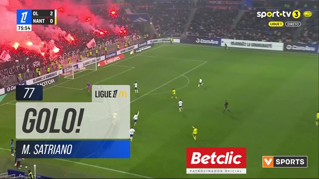 GOLO! Lyon, M. Satriano aos 77', Lyon 3-0 Nantes