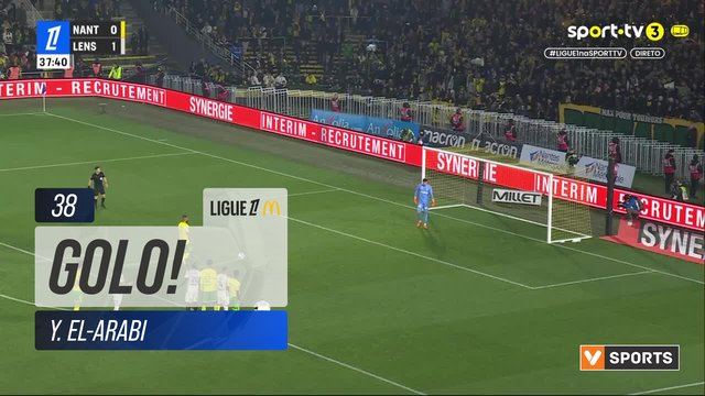 GOLO! Nantes, Y. El-Arabi aos 38', Nantes 1-1 Lens