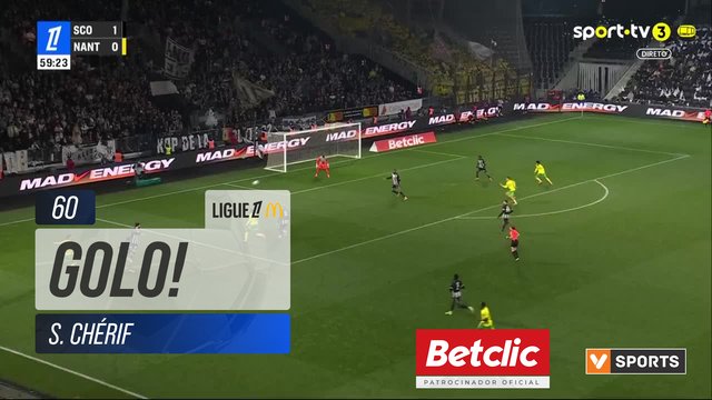 GOLO! Angers, S. Chérif aos 60', Angers 2-0 Nantes