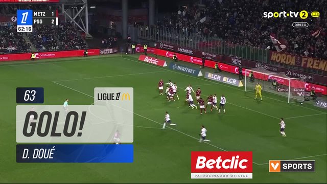 GOLO! PSG, D. Doué aos 63', Metz 1-3 PSG
