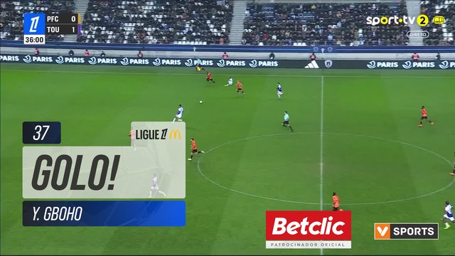 GOLO! Toulouse, Y. Gboho aos 37', Paris FC 0-2 Toulouse