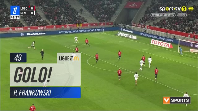 GOLO! Rennes, P. Frankowski aos 49', Lille 0-1 Rennes