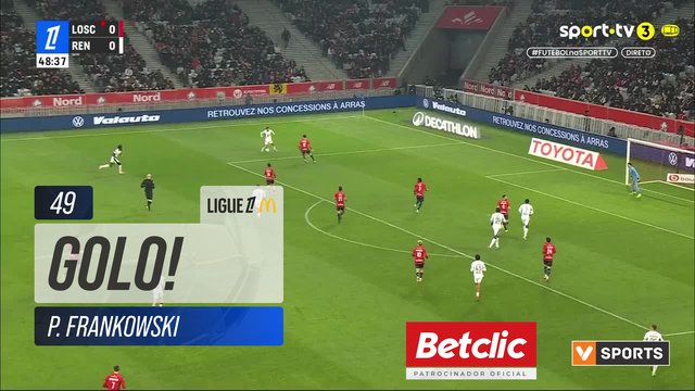 GOLO! Rennes, P. Frankowski aos 49', Lille 0-1 Rennes