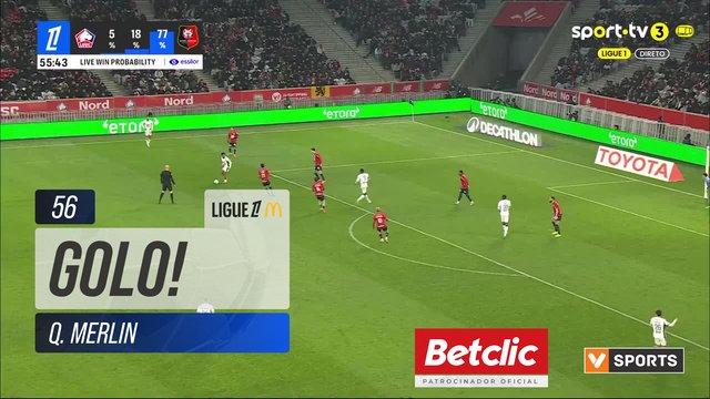 GOLO! Rennes, Q. Merlin aos 56', Lille 0-2 Rennes