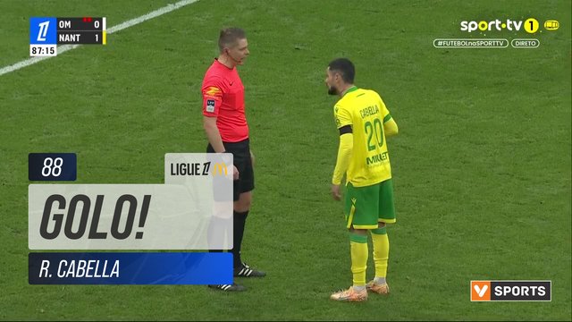 GOLO! Nantes, R. Cabella aos 88', Marselha 0-2 Nantes