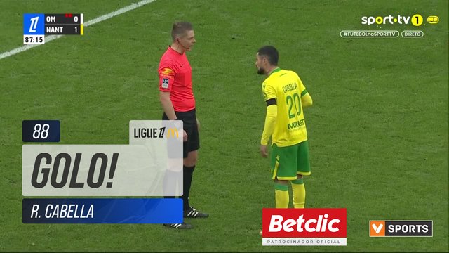 GOLO! Nantes, R. Cabella aos 88', Marselha 0-2 Nantes