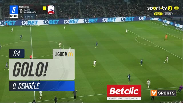 GOLO! PSG, O. Dembélé aos 64', PSG 2-0 Lille