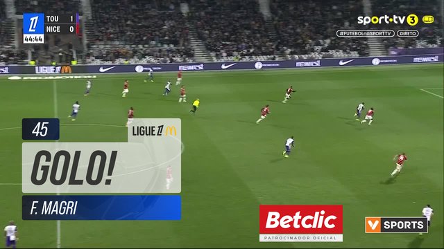 GOLO! Toulouse, F. Magri aos 45', Toulouse 2-0 Nice