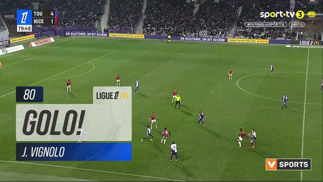 GOLO! Toulouse, J. Vignolo aos 80', Toulouse 5-1 Nice