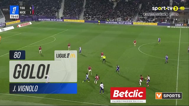 GOLO! Toulouse, J. Vignolo aos 80', Toulouse 5-1 Nice
