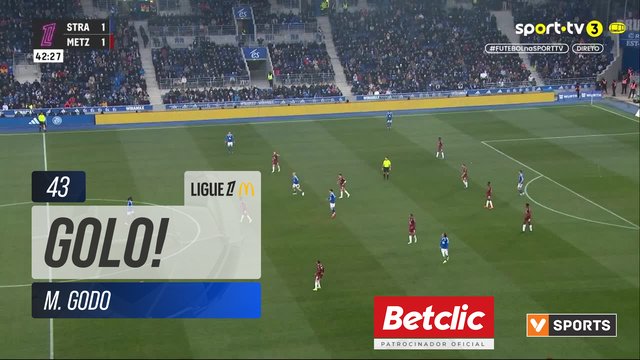 GOLO! Strasbourg, M. Godo aos 43', Strasbourg 2-1 Metz