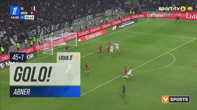 GOLO! Lyon, Abner aos 45'+1', Lyon 2-0 Brest