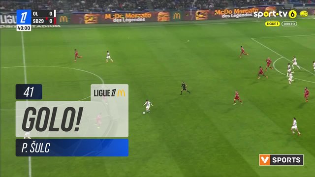 GOLO! Lyon, P. Šulc aos 41', Lyon 1-0 Brest